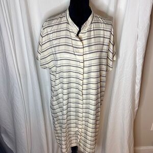 Ann Taylor Cream and Black Striped Dress